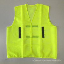 Yellow cheap mesh safety vest with reflective band UAE